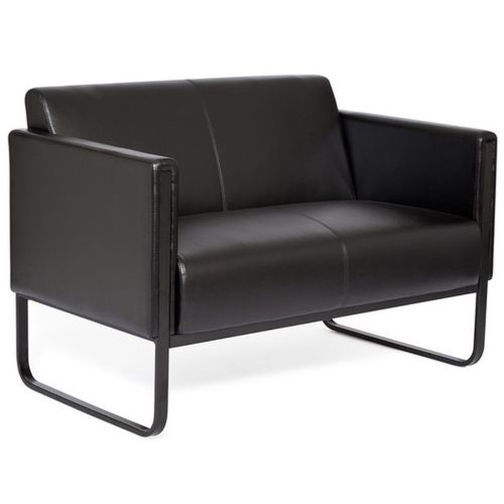 Productafbeelding nr. 3: Loungebank hjh OFFICE BALI BLACK frame zwart kunstleer glad, 2-zits, zwart
