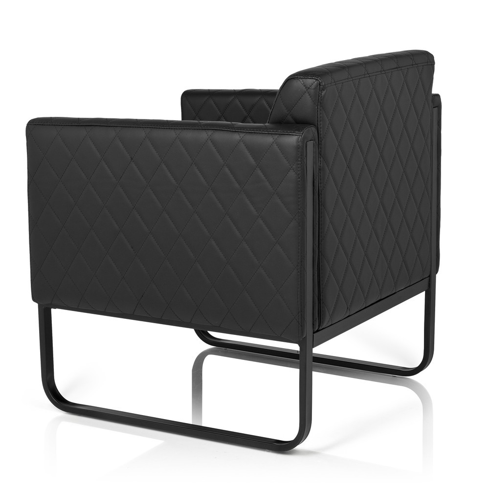 Productafbeelding nr. 8: Loungezetel hjh OFFICE ARUBA BLACK frame zwart kunstleer, 1-zits, zwart