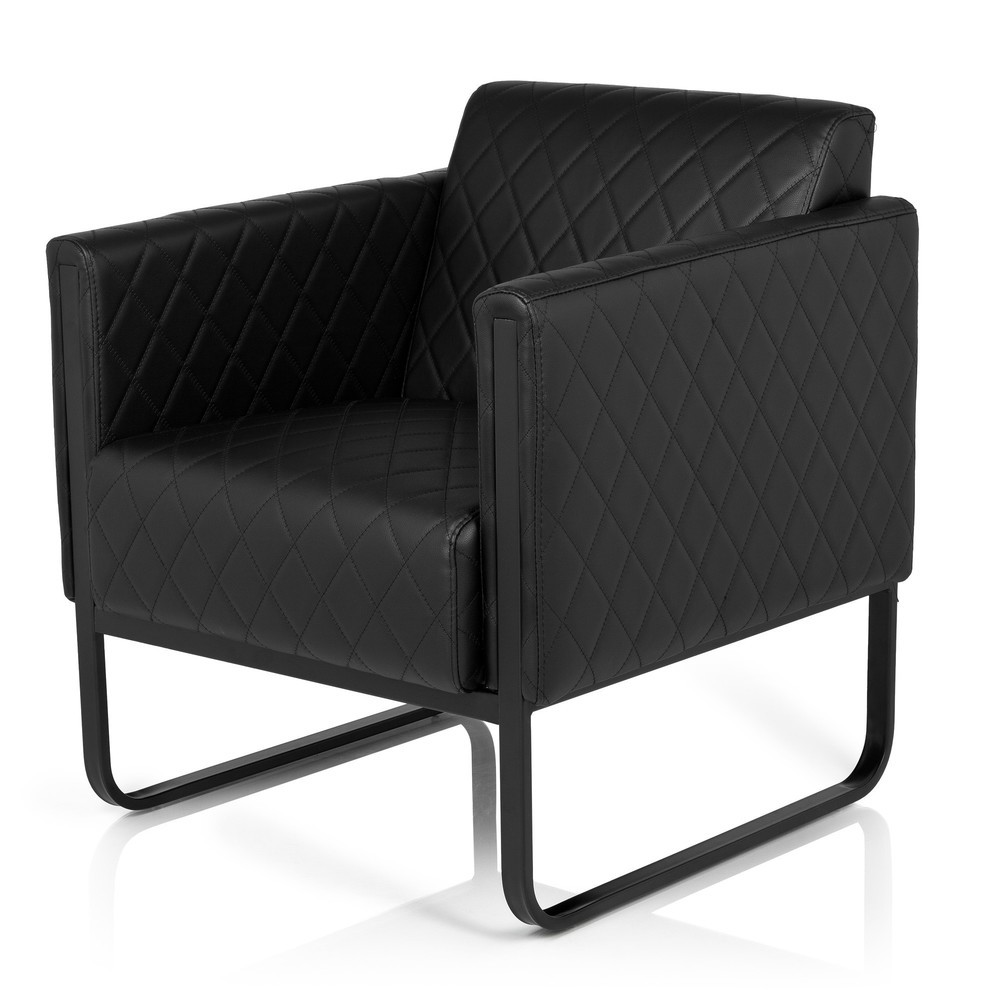 Productafbeelding nr. 10: Loungezetel hjh OFFICE ARUBA BLACK frame zwart kunstleer, 1-zits, zwart