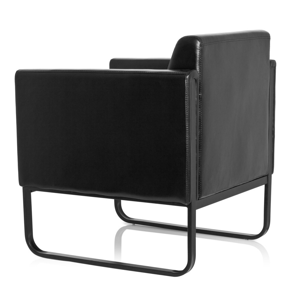 Productafbeelding nr. 8: Loungezetel hjh OFFICE BALI BLACK frame zwart kunstleer glad, 1-zits, zwart