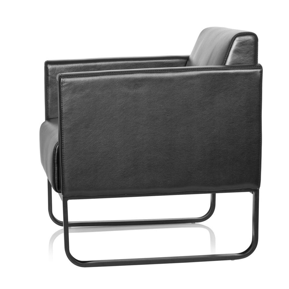 Productafbeelding nr. 9: Loungezetel hjh OFFICE BALI BLACK frame zwart kunstleer glad, 1-zits, zwart