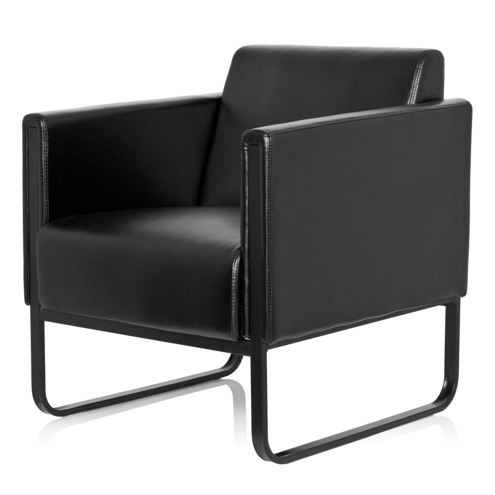Productafbeelding nr. 10: Loungezetel hjh OFFICE BALI BLACK frame zwart kunstleer glad, 1-zits, zwart