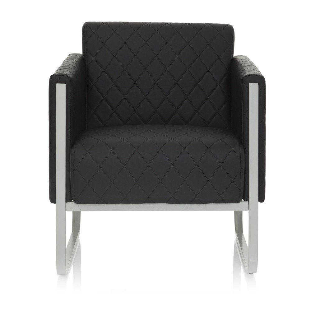 Product afbeelding: Loungezetel hjh OFFICE ARUBA STEP frame lichtgrijs kunstleer, 1-zits, zwart