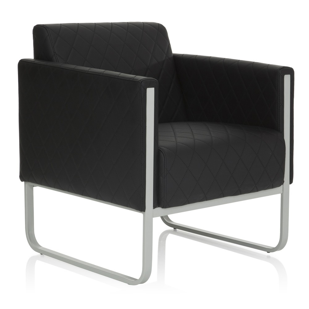 Productafbeelding nr. 2: Loungezetel hjh OFFICE ARUBA STEP frame lichtgrijs kunstleer, 1-zits, zwart