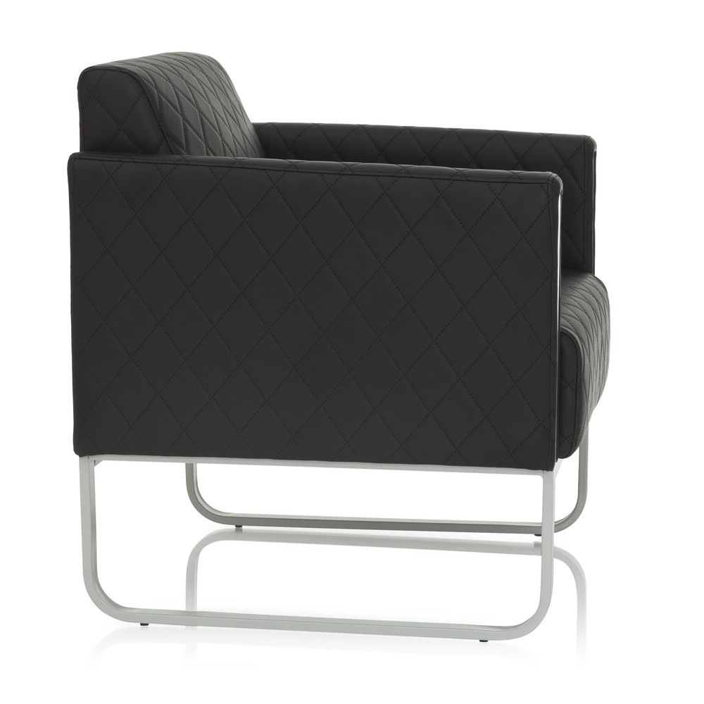 Productafbeelding nr. 3: Loungezetel hjh OFFICE ARUBA STEP frame lichtgrijs kunstleer, 1-zits, zwart