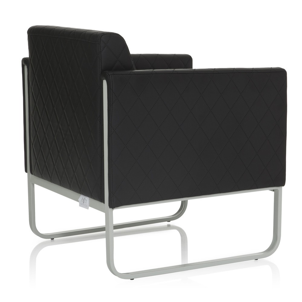 Productafbeelding nr. 4: Loungezetel hjh OFFICE ARUBA STEP frame lichtgrijs kunstleer, 1-zits, zwart