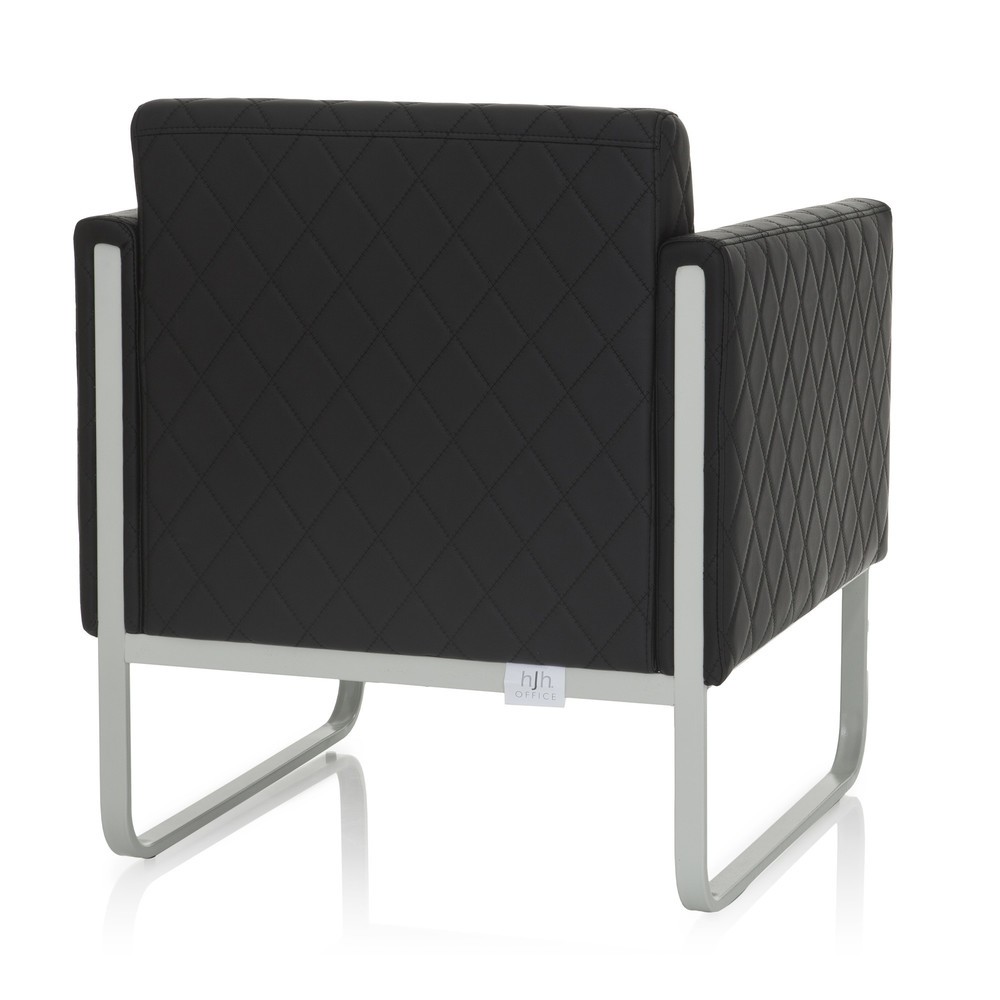 Productafbeelding nr. 6: Loungezetel hjh OFFICE ARUBA STEP frame lichtgrijs kunstleer, 1-zits, zwart