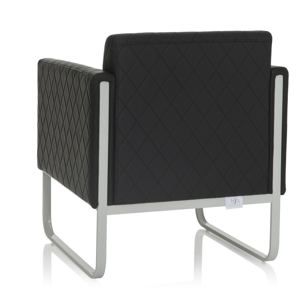Productafbeelding nr. 7: Loungezetel hjh OFFICE ARUBA STEP frame lichtgrijs kunstleer, 1-zits, zwart