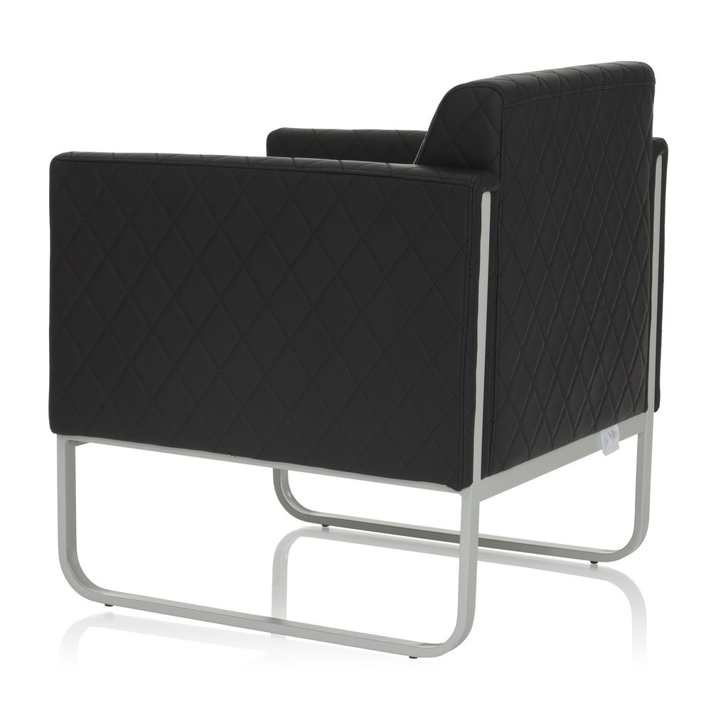 Productafbeelding nr. 8: Loungezetel hjh OFFICE ARUBA STEP frame lichtgrijs kunstleer, 1-zits, zwart