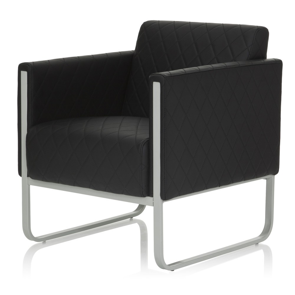 Productafbeelding nr. 10: Loungezetel hjh OFFICE ARUBA STEP frame lichtgrijs kunstleer, 1-zits, zwart