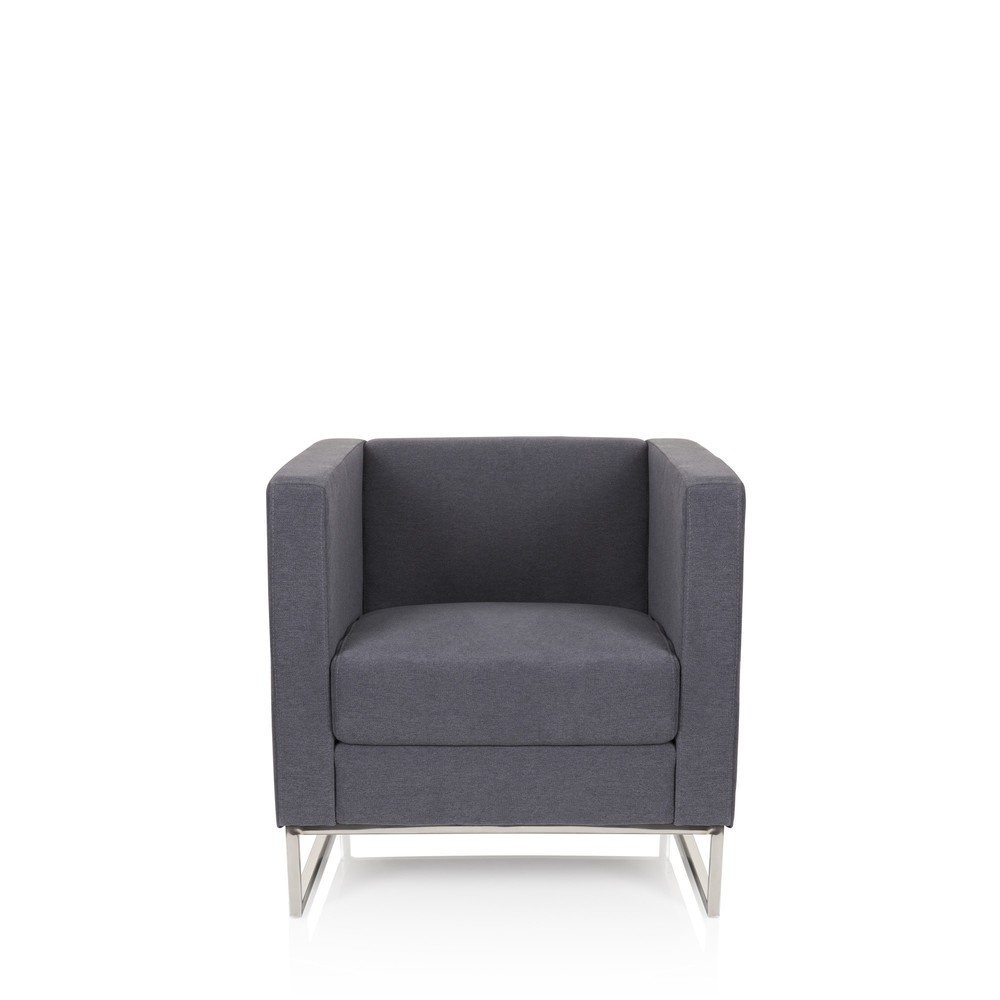 Productafbeelding nr. 1: Loungezetel hjh OFFICE BARBADOS frame roestvrij staal stof, 1-zits, donkergrijs