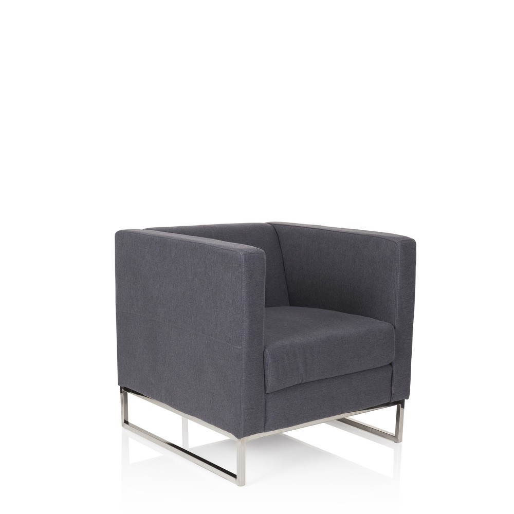 Productafbeelding nr. 2: Loungezetel hjh OFFICE BARBADOS frame roestvrij staal stof, 1-zits, donkergrijs