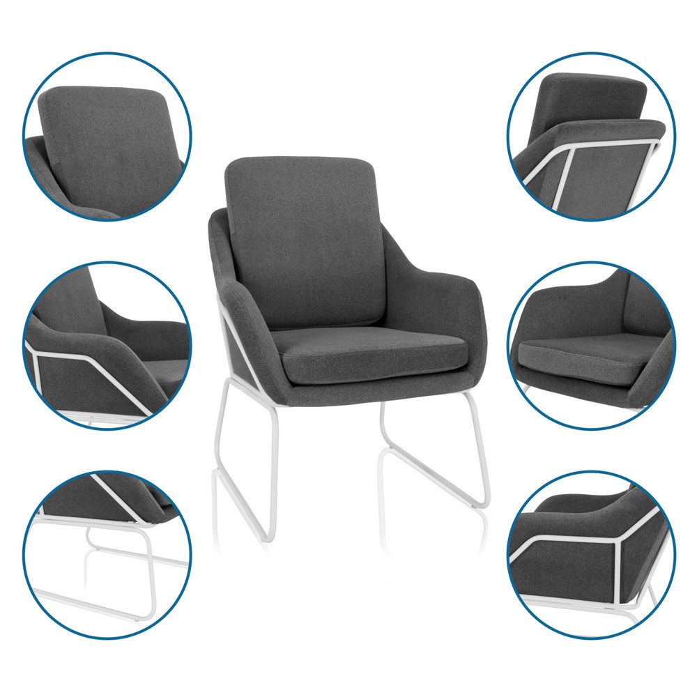 Productafbeelding nr. 2: Loungestoel / relaxzetel hjh OFFICE LAGUNO W stof donkergrijs, 1 zits