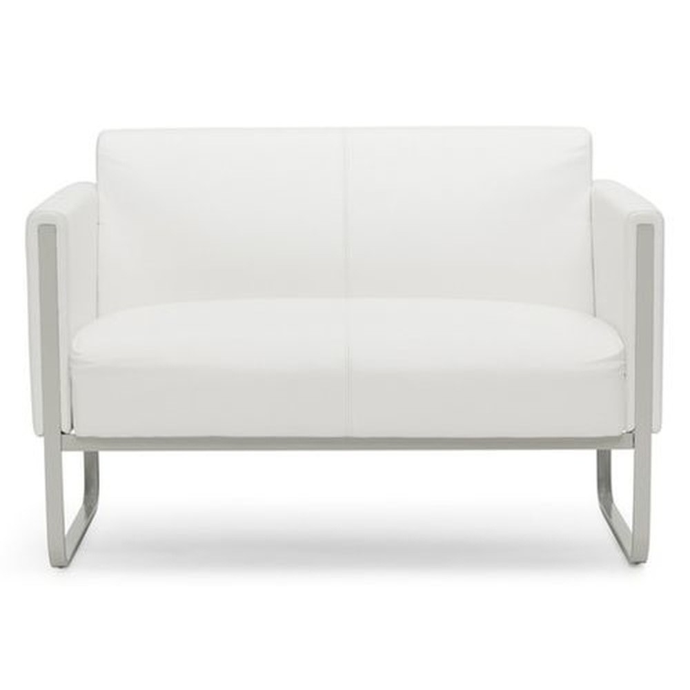 Product afbeelding: Loungebank hjh OFFICE ARUBA frame lichtgrijs kunstleer, 2-zits, wit