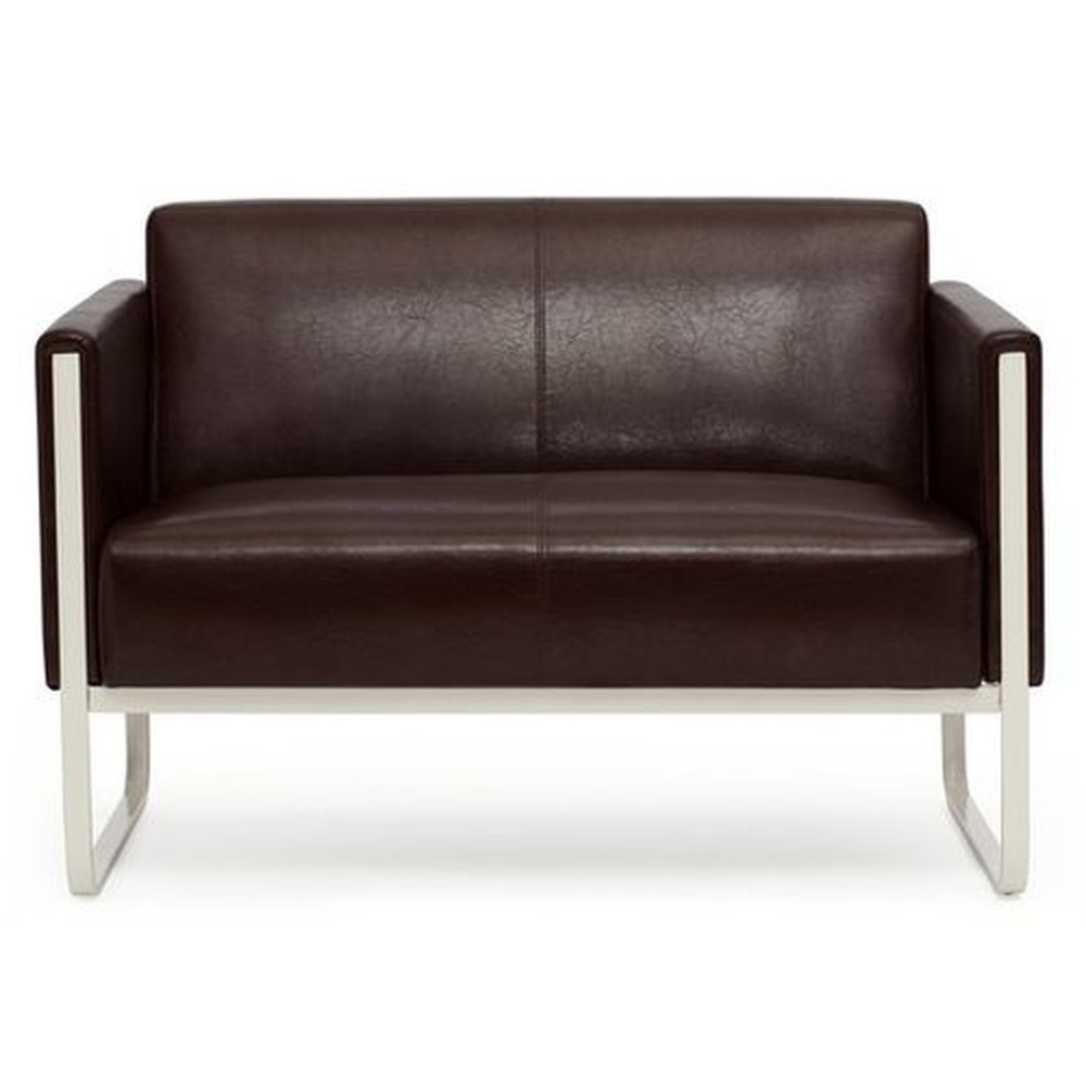 Productafbeelding nr. 1: Loungebank hjh OFFICE ARUBA frame lichtgrijs kunstleer, 2-zits, bruin