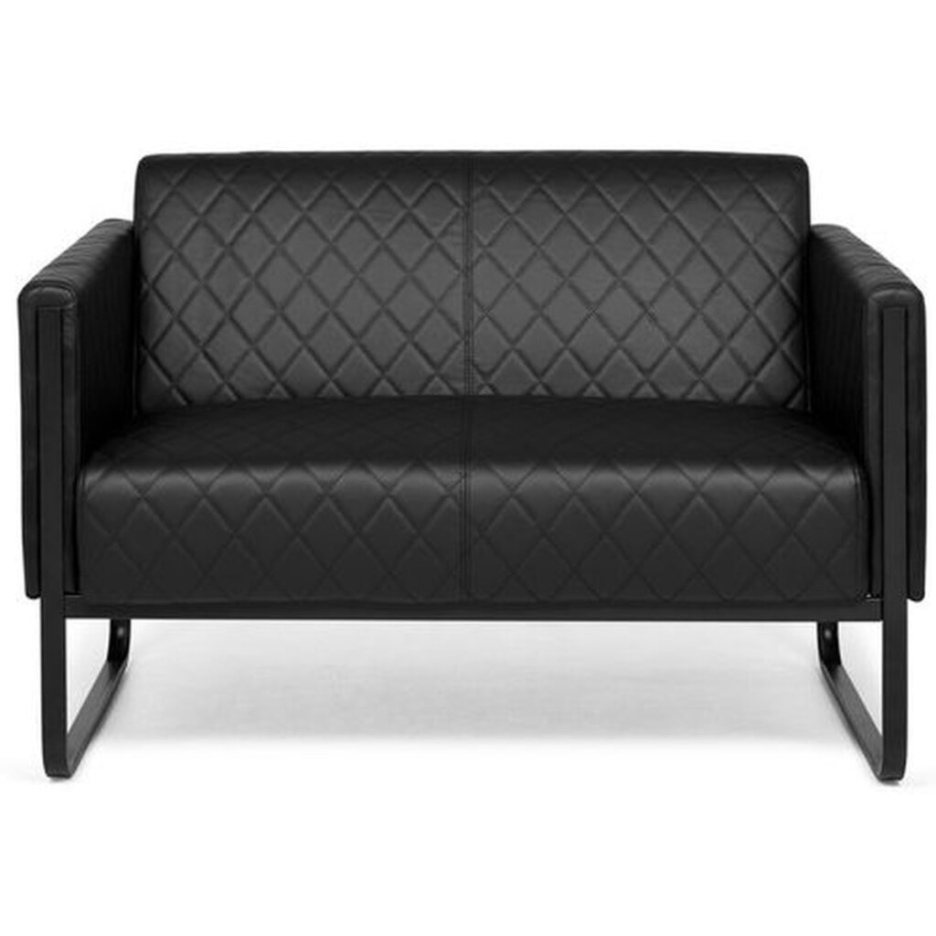 Product afbeelding: Loungebank hjh OFFICE ARUBA BLACK frame zwart kunstleer, 2-zits, zwart