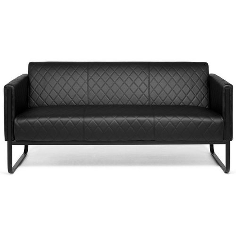 Product afbeelding: Loungebank hjh OFFICE ARUBA BLACK frame zwart kunstleer, 3-zits, zwart
