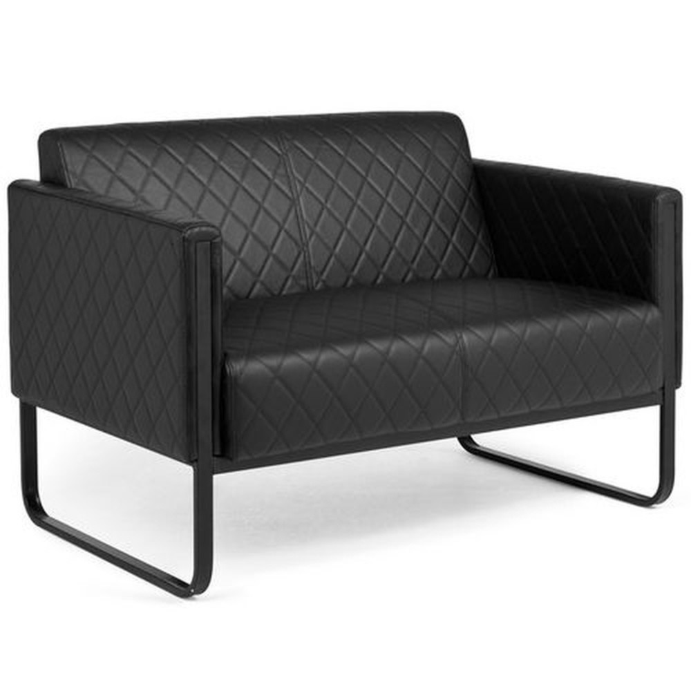 Productafbeelding nr. 2: Loungebank hjh OFFICE ARUBA BLACK frame zwart kunstleer, 2-zits, zwart