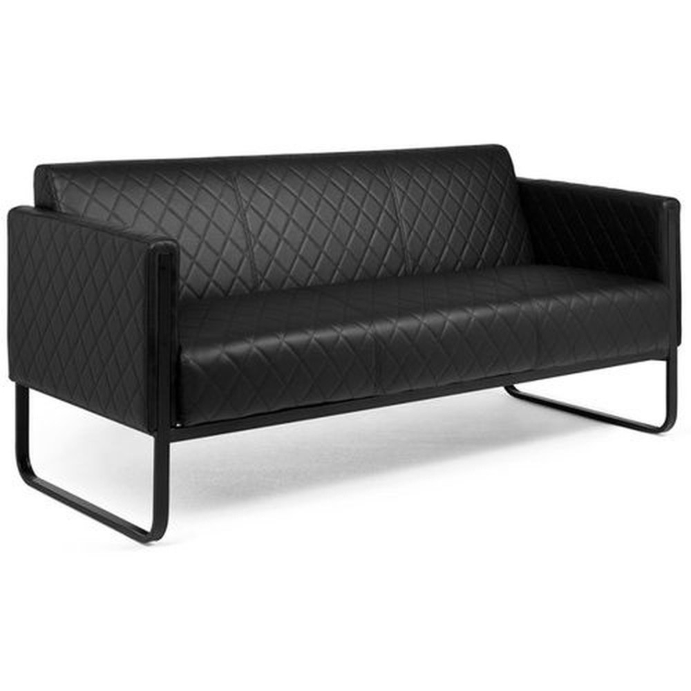 Productafbeelding nr. 2: Loungebank hjh OFFICE ARUBA BLACK frame zwart kunstleer, 3-zits, zwart