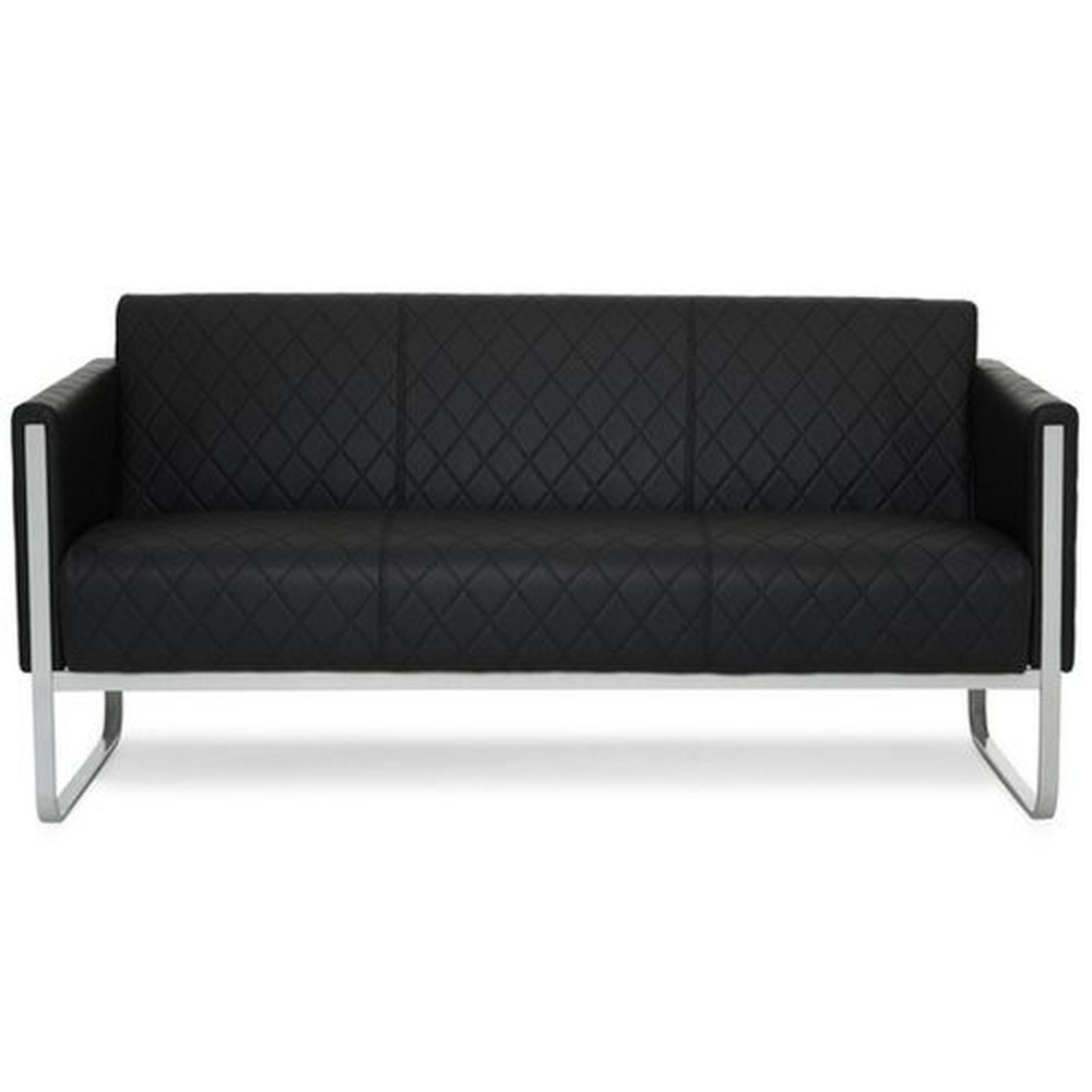 Product afbeelding: Loungebank hjh OFFICE ARUBA STEP frame lichtgrijs kunstleer, 3-zits, zwart