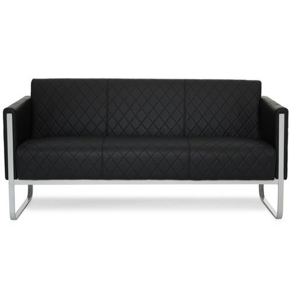 Product afbeelding: Loungebank hjh OFFICE ARUBA STEP frame lichtgrijs kunstleer, 3-zits, zwart
