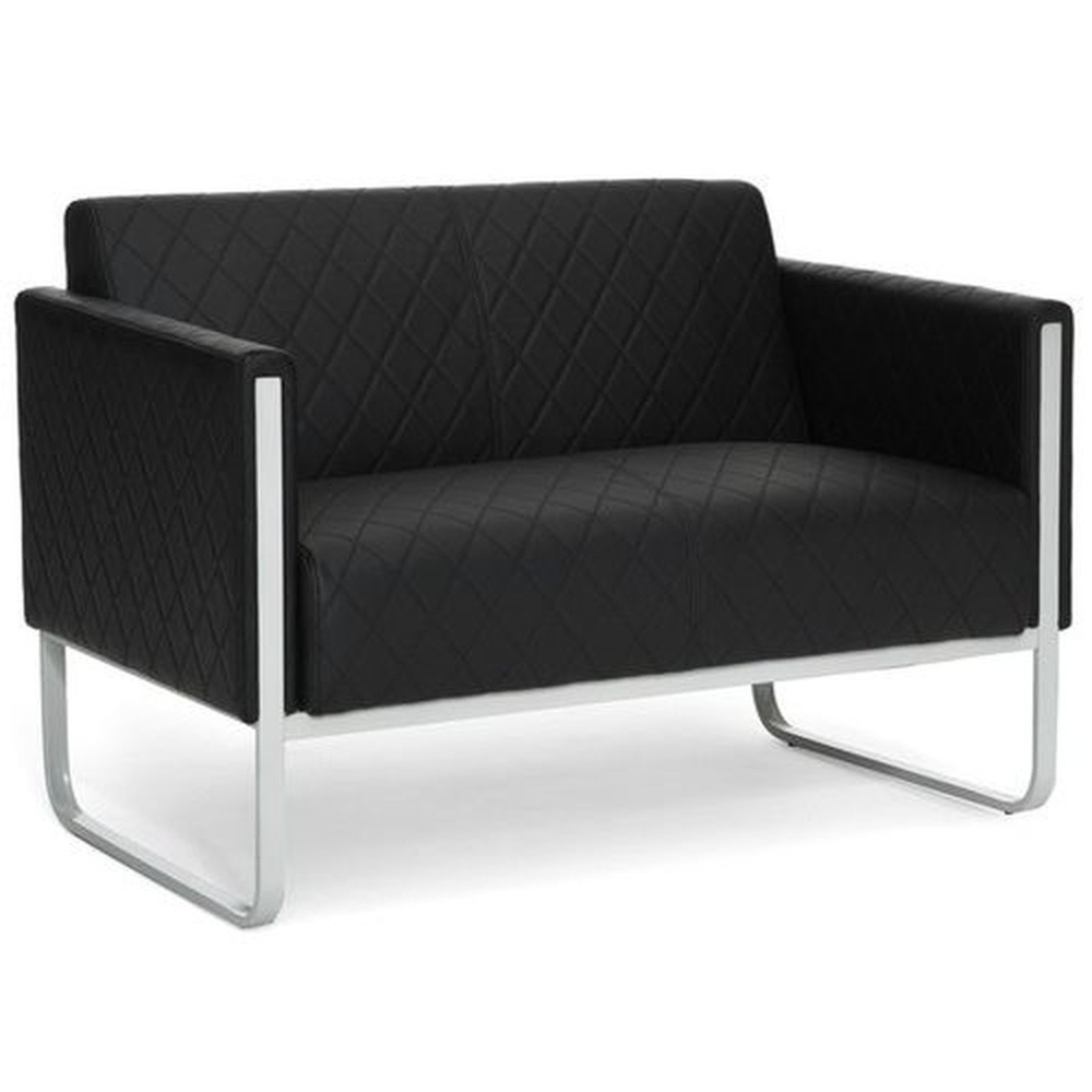 Productafbeelding nr. 3: Loungebank hjh OFFICE ARUBA STEP frame lichtgrijs kunstleer, 2-zits, zwart