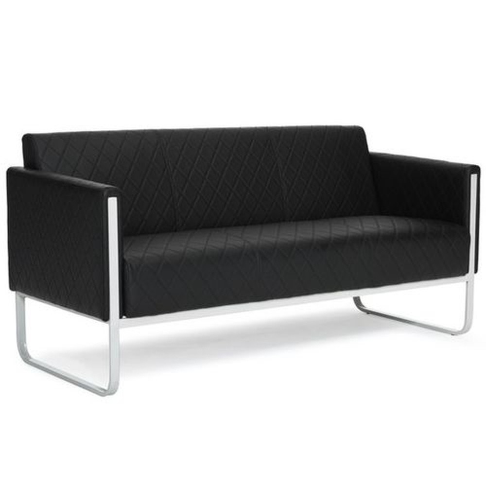 Productafbeelding nr. 3: Loungebank hjh OFFICE ARUBA STEP frame lichtgrijs kunstleer, 3-zits, zwart