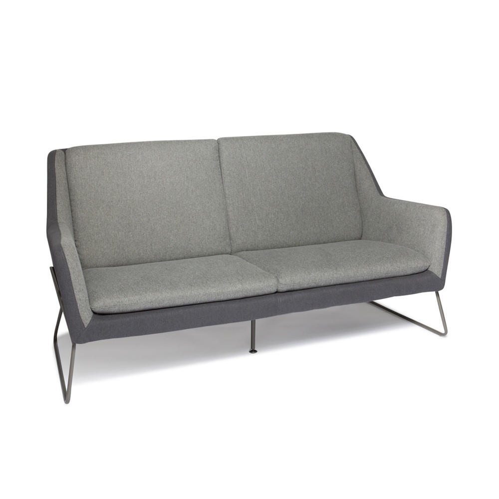 Productafbeelding nr. 2: Loungebank hjh OFFICE LAGUN slede onderstel, 3-zits, lichtgrijs / donkergrijs