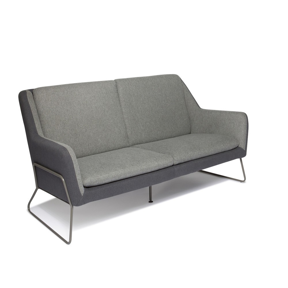 Productafbeelding nr. 3: Loungebank hjh OFFICE LAGUN slede onderstel, 3-zits, lichtgrijs / donkergrijs