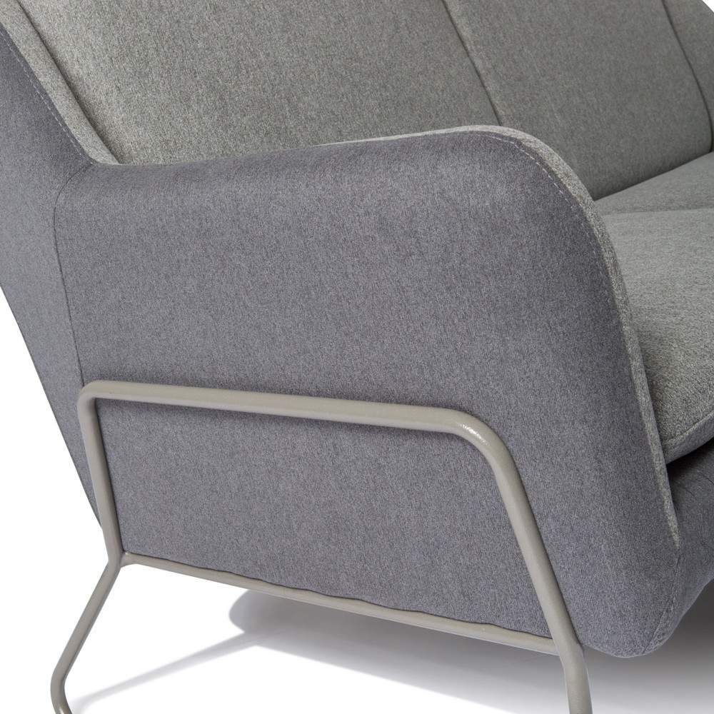Productafbeelding nr. 5: Loungebank hjh OFFICE LAGUN slede onderstel, 3-zits, lichtgrijs / donkergrijs