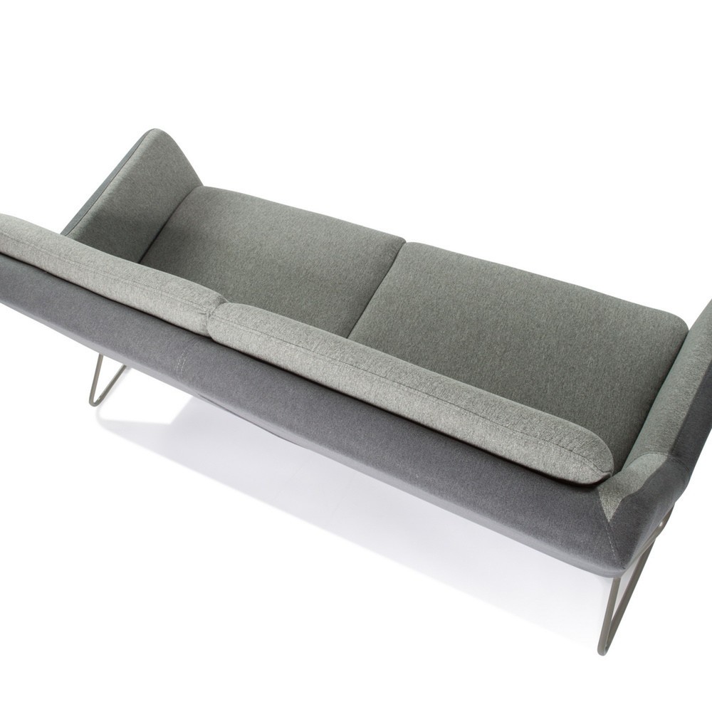 Productafbeelding nr. 7: Loungebank hjh OFFICE LAGUN slede onderstel, 3-zits, lichtgrijs / donkergrijs