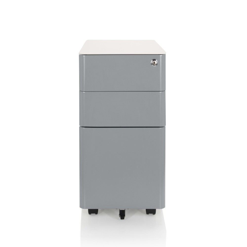 Product afbeelding: Ladekast op wielen hjh OFFICE COLOR I metaal, wit / grijs