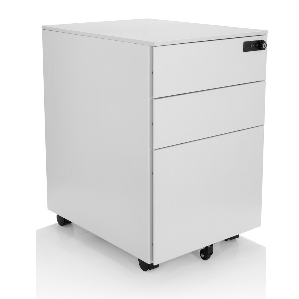 Productafbeelding nr. 6: Ladekast op wielen hjh OFFICE COLOR OS I metaal wit met cijferslot