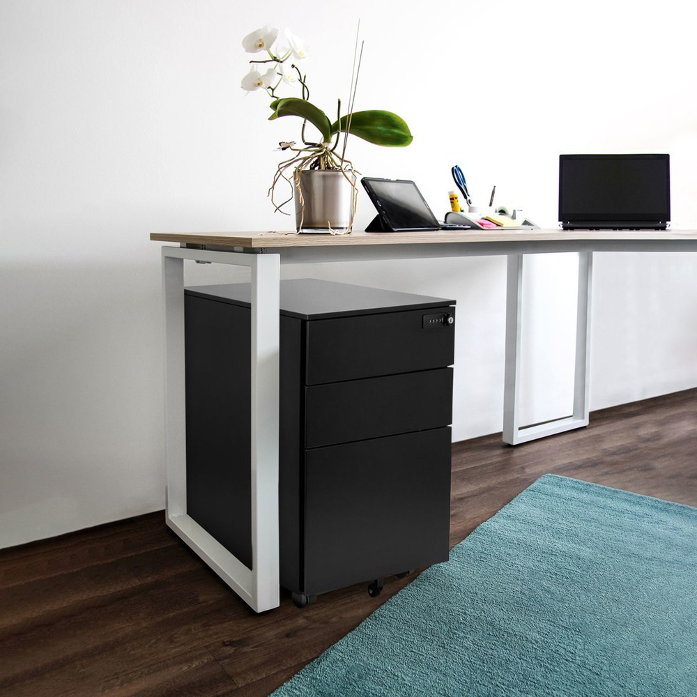 Productafbeelding nr. 4: Ladekast op wielen hjh OFFICE COLOR OS I metaal, zwart met cijferslot