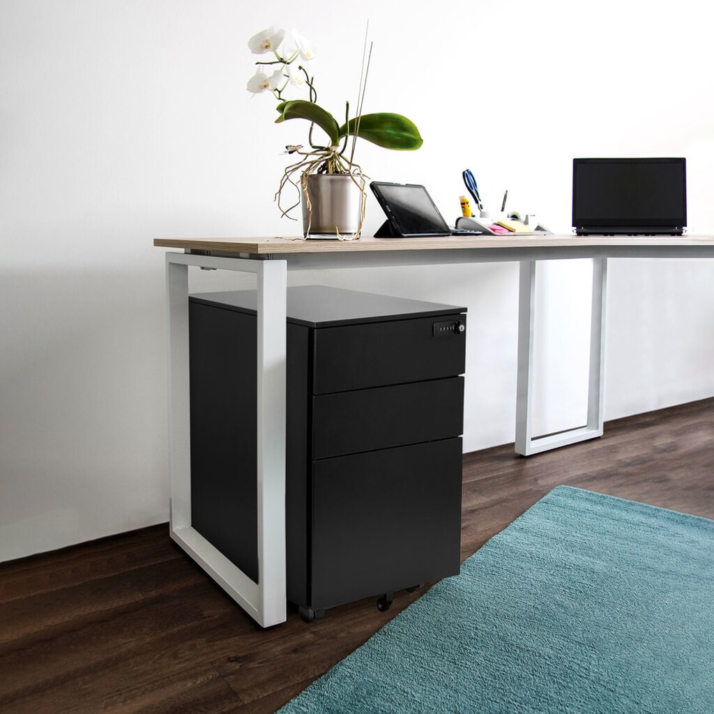 Ladekast op wielen hjh OFFICE COLOR OS I metaal, zwart met cijferslot Productafbeelding nr. 5: Ladekast op wielen hjh OFFICE COLOR OS I metaal, zwart met cijferslot