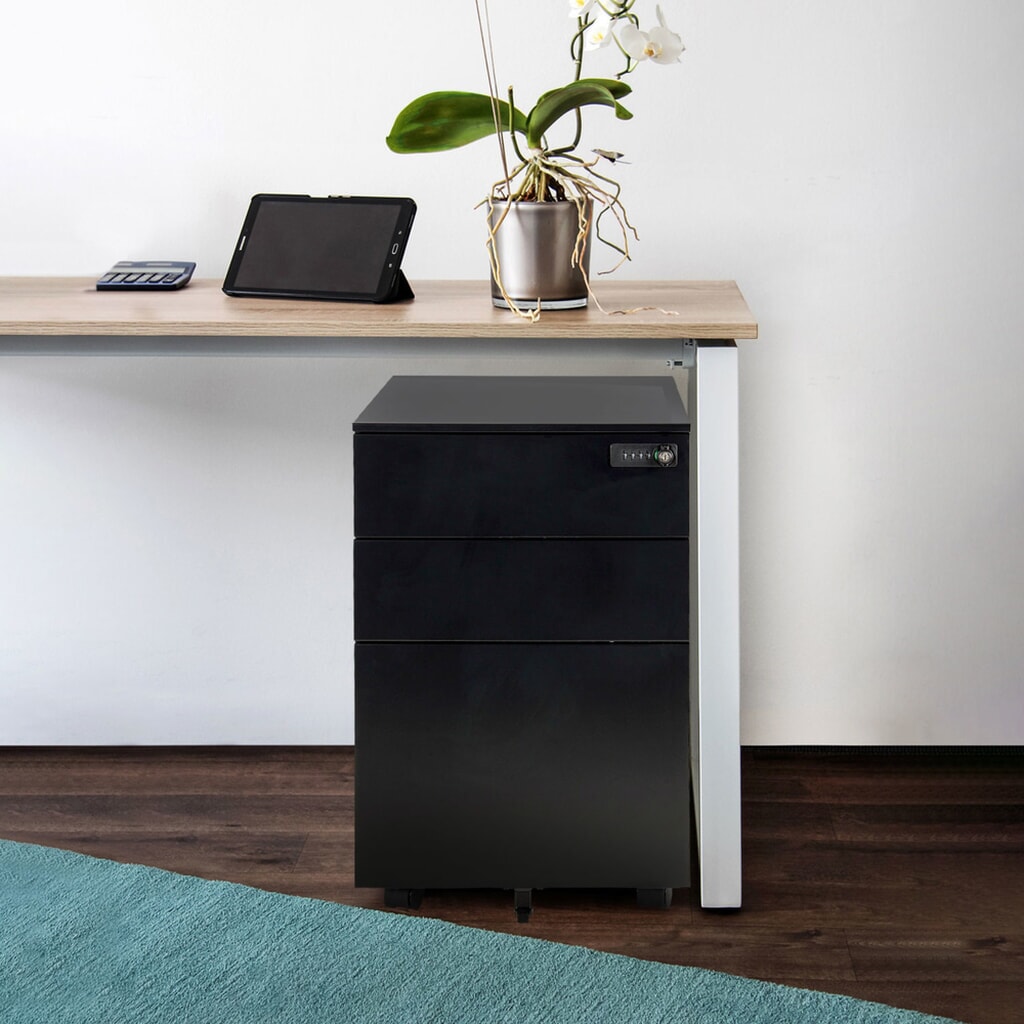 Ladekast op wielen hjh OFFICE COLOR OS I metaal, zwart met cijferslot Productafbeelding nr. 7: Ladekast op wielen hjh OFFICE COLOR OS I metaal, zwart met cijferslot