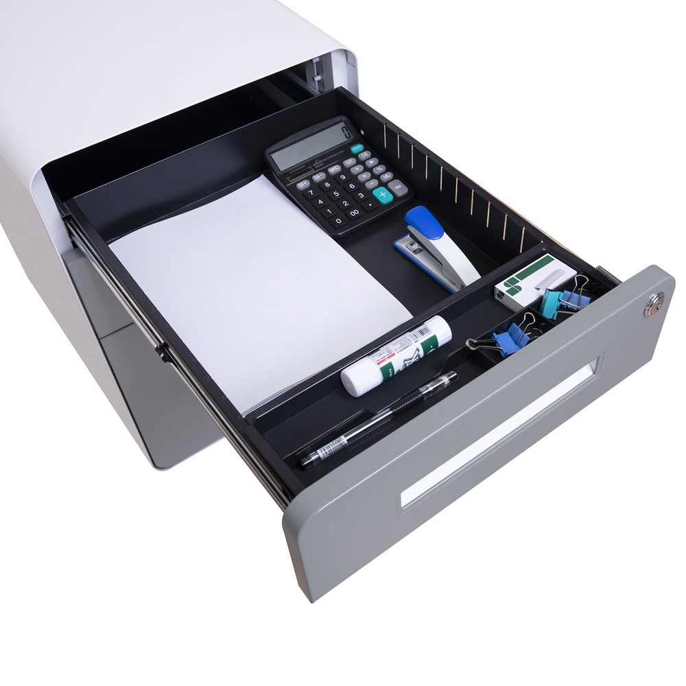 Productafbeelding nr. 4: Ladekast op wielen hjh OFFICE COLOR PLUS I metaal, wit / grijs