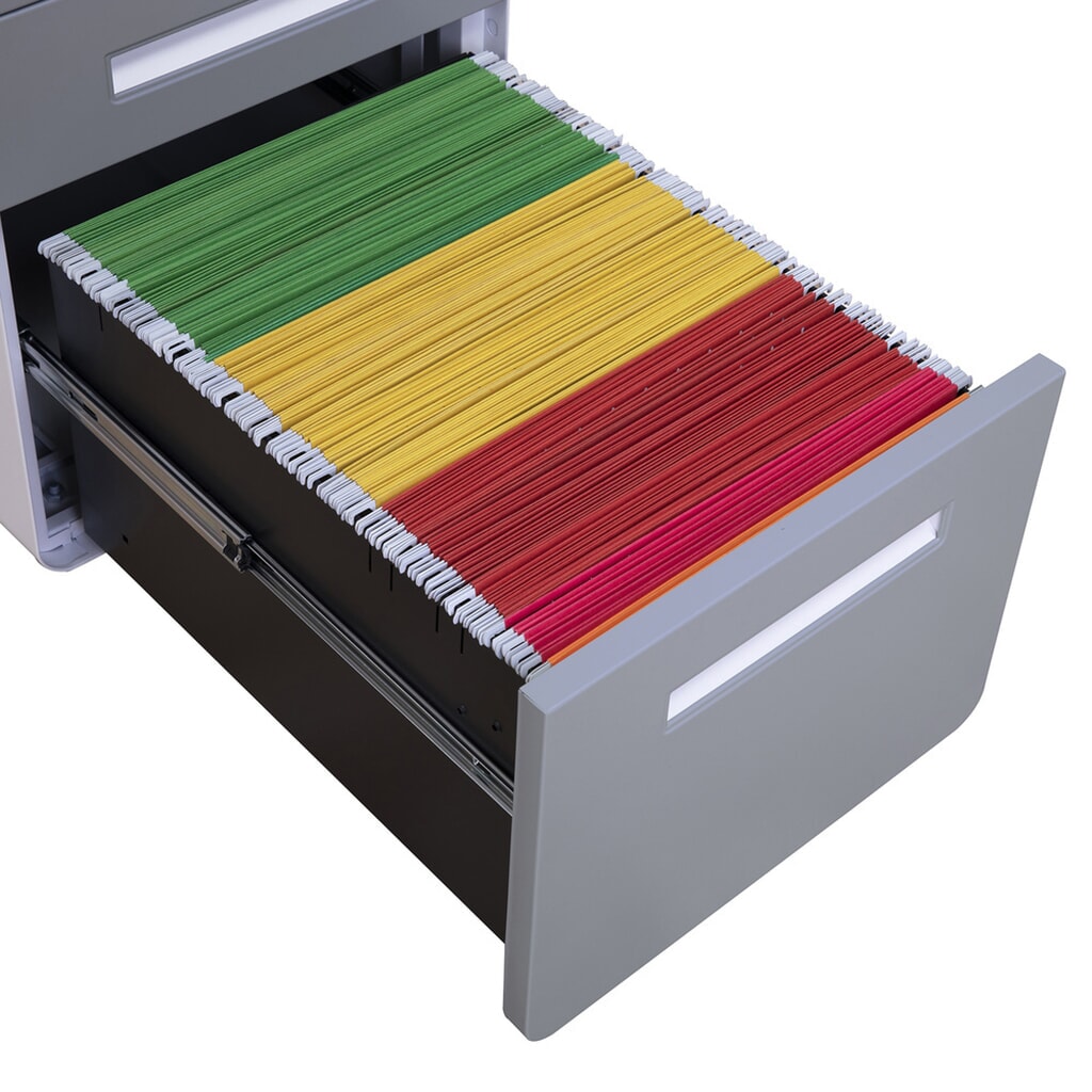 Ladekast op wielen hjh OFFICE COLOR PLUS I metaal, wit / grijs Productafbeelding nr. 6: Ladekast op wielen hjh OFFICE COLOR PLUS I metaal, wit / grijs