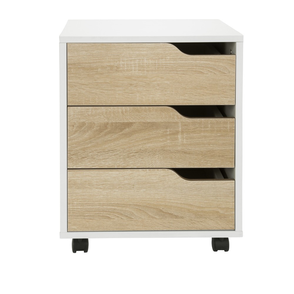 Product afbeelding: Ladekast op wielen hjh OFFICE ORGANISER I, eik licht / wit