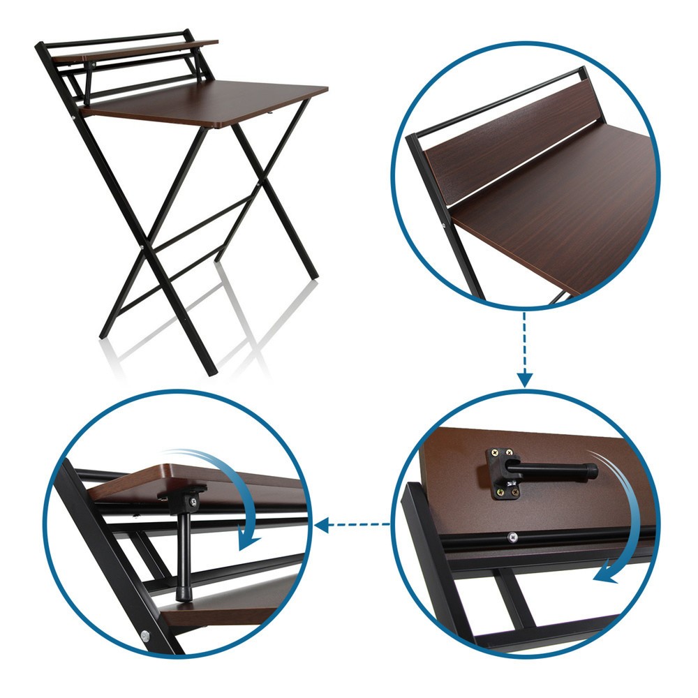 Productafbeelding nr. 4: Bureau / werktafel hjh OFFICE EASY CLAP 92 x 84, walnoot / zwart