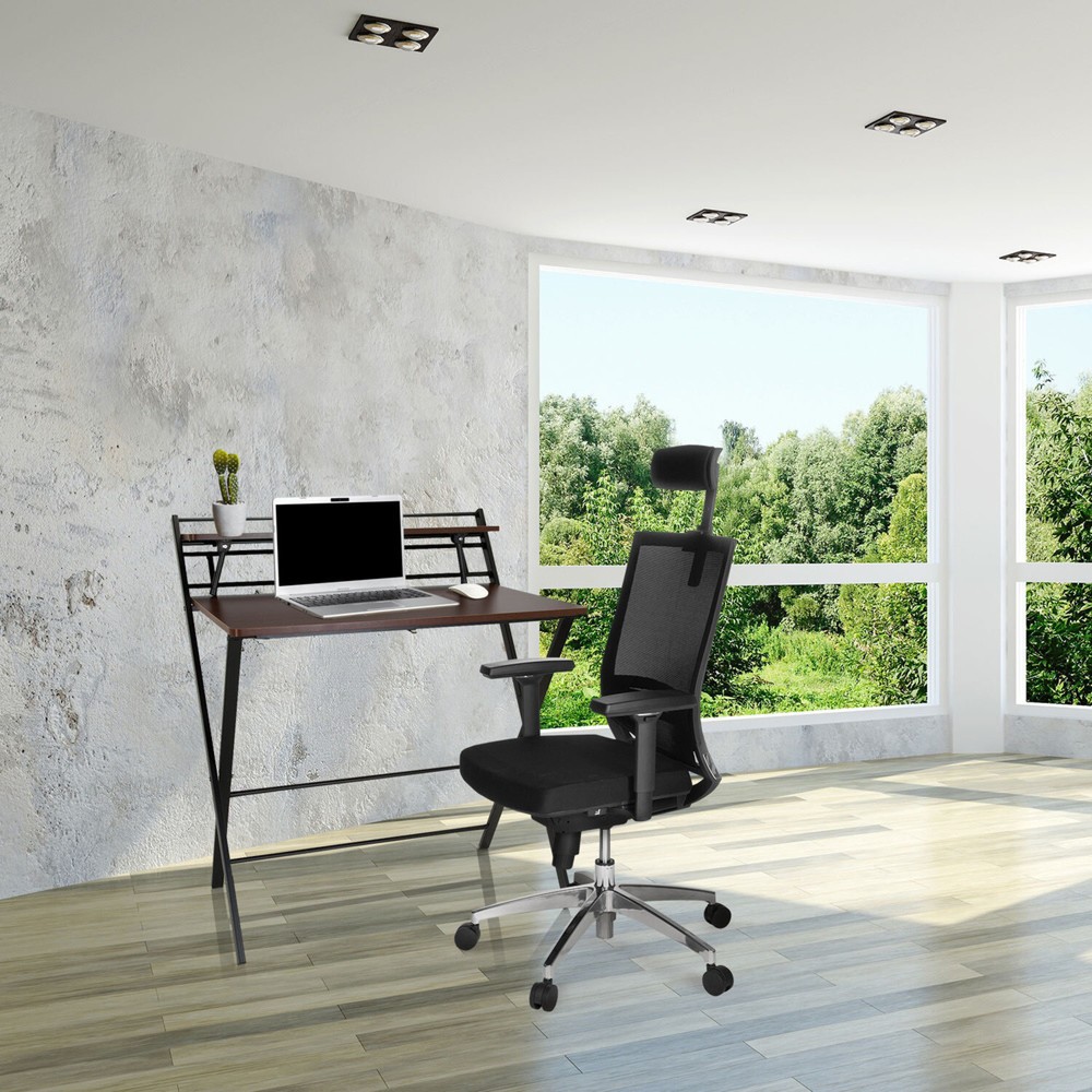 Productafbeelding nr. 7: Bureau / werktafel hjh OFFICE EASY CLAP 92 x 84, walnoot / zwart