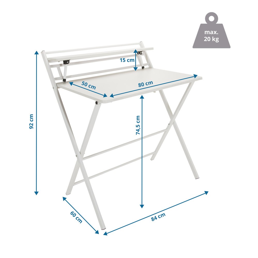 Productafbeelding nr. 5: Bureau / werktafel hjh OFFICE EASY CLAP 92 x 84, wit / wit