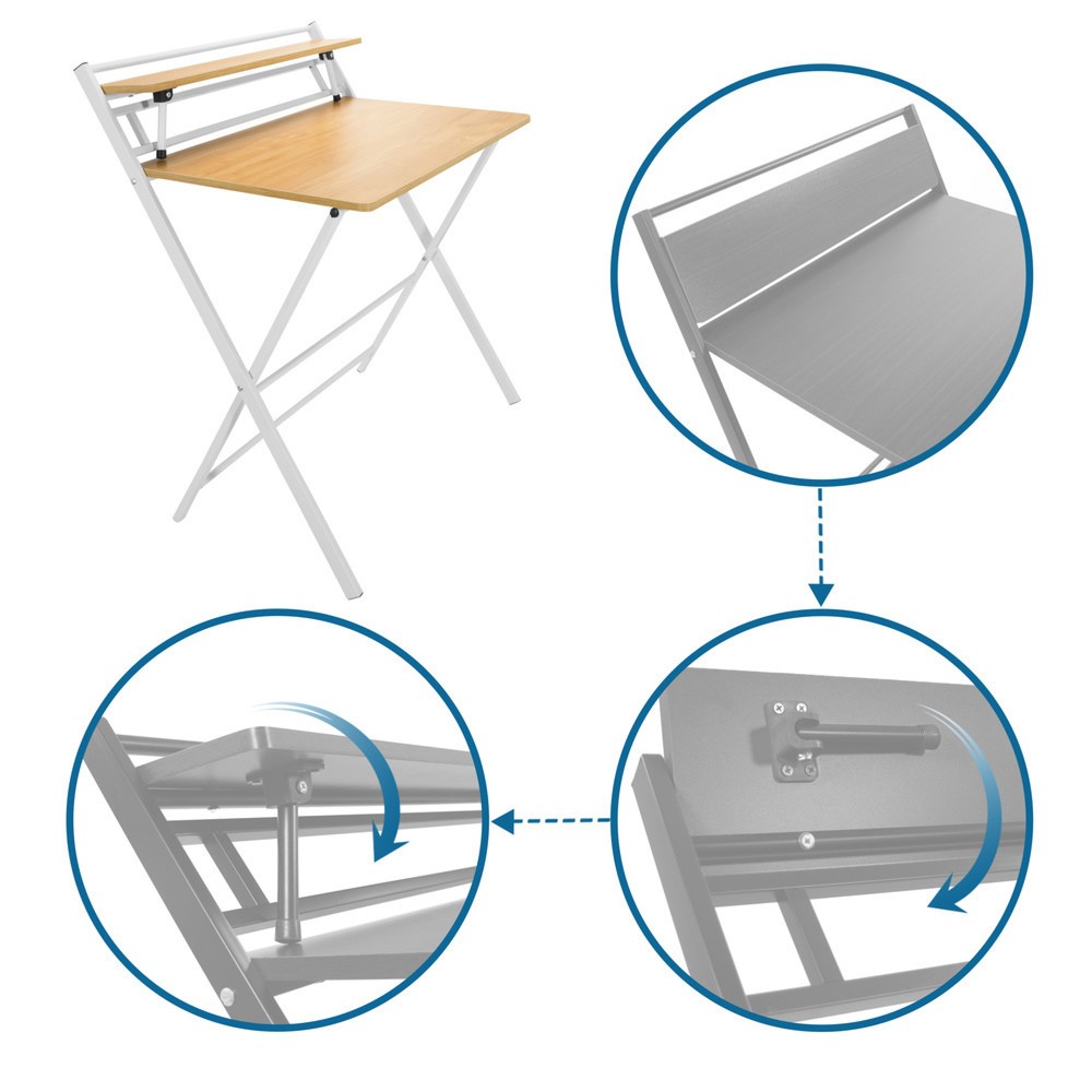 Productafbeelding nr. 3: Bureau / werktafel hjh OFFICE EASY CLAP 92 x 84, beuk licht / wit