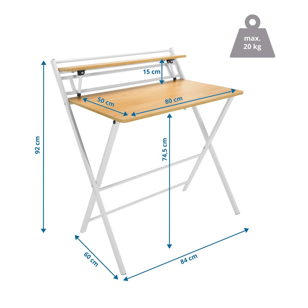 Productafbeelding nr. 5: Bureau / werktafel hjh OFFICE EASY CLAP 92 x 84, beuk licht / wit