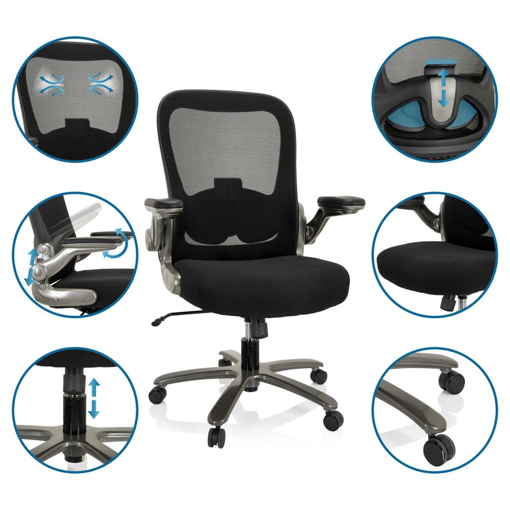 Productafbeelding nr. 4: Zwaarlaststoel / bureaustoel hjh OFFICE INSTRUCTOR T I Titan XXL netstof / stof, zwart