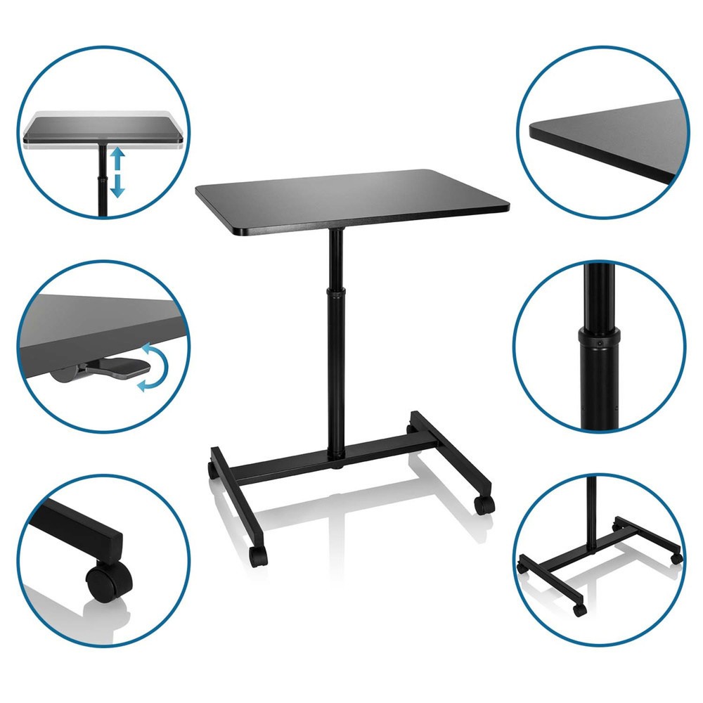 Productafbeelding nr. 3: Statafel / laptopstandaard OFFICE STAND VM-SU met gasdrukveer & wielen, zwart