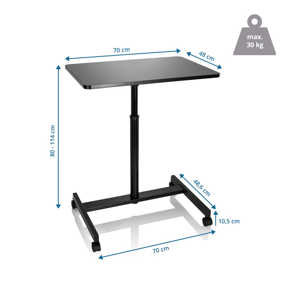 Productafbeelding nr. 5: Statafel / laptopstandaard OFFICE STAND VM-SU met gasdrukveer & wielen, zwart