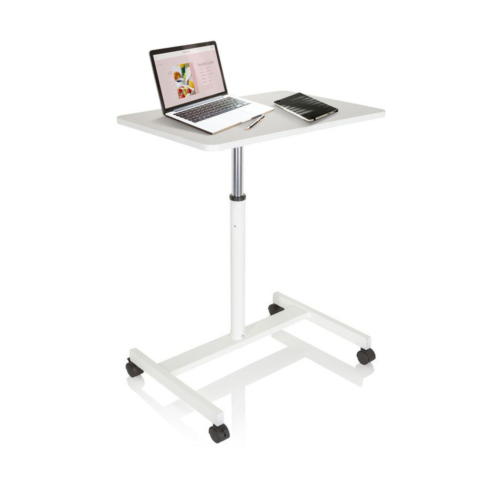 Productafbeelding nr. 2: Statafel / laptopstandaard OFFICE STAND VM-SU met gasdrukveer & wielen, wit