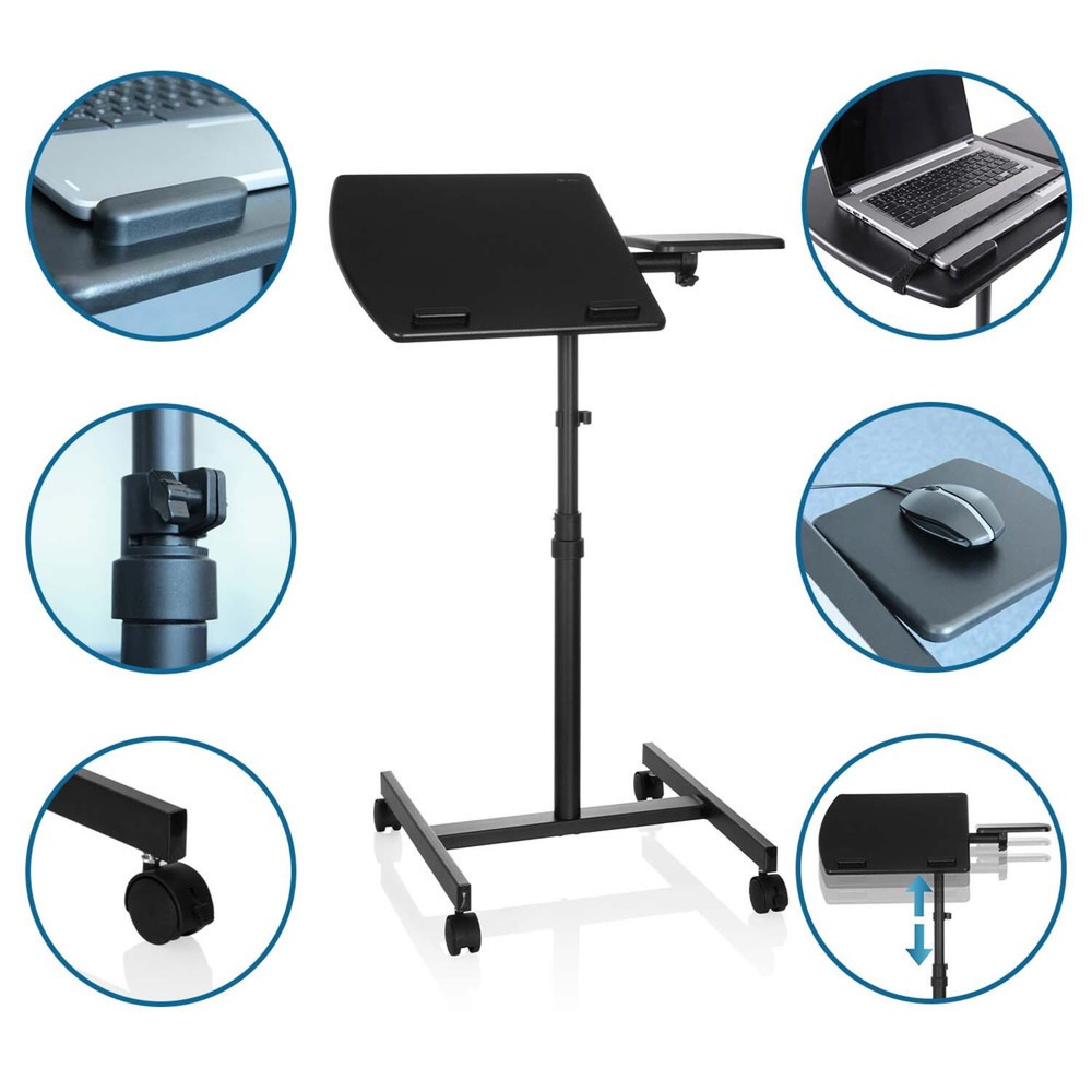 Productafbeelding nr. 4: Statafel / laptopstandaard met wielen hjh OFFICE VM-SL, zwart