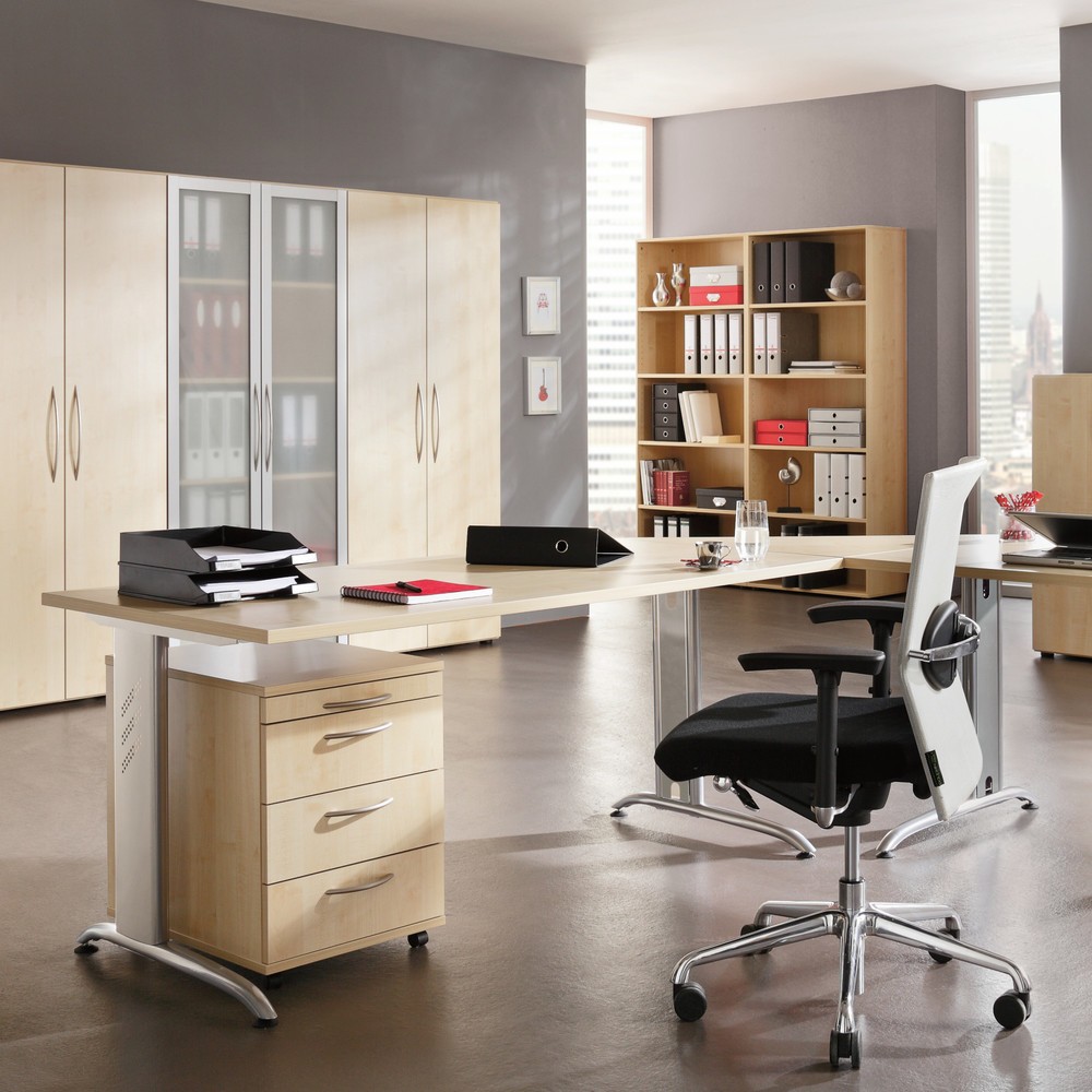 Product afbeelding: Ladekast op wielen Akzent met hangmappen, h x b x d 590 x 428 x 580 mm, beuken
